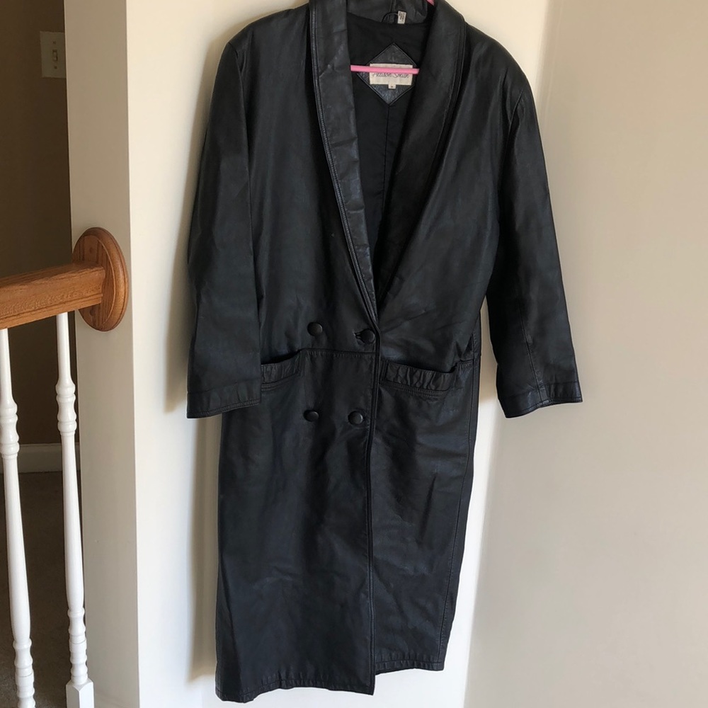 Ladies Allison Smith Vintage Long Leather Coat